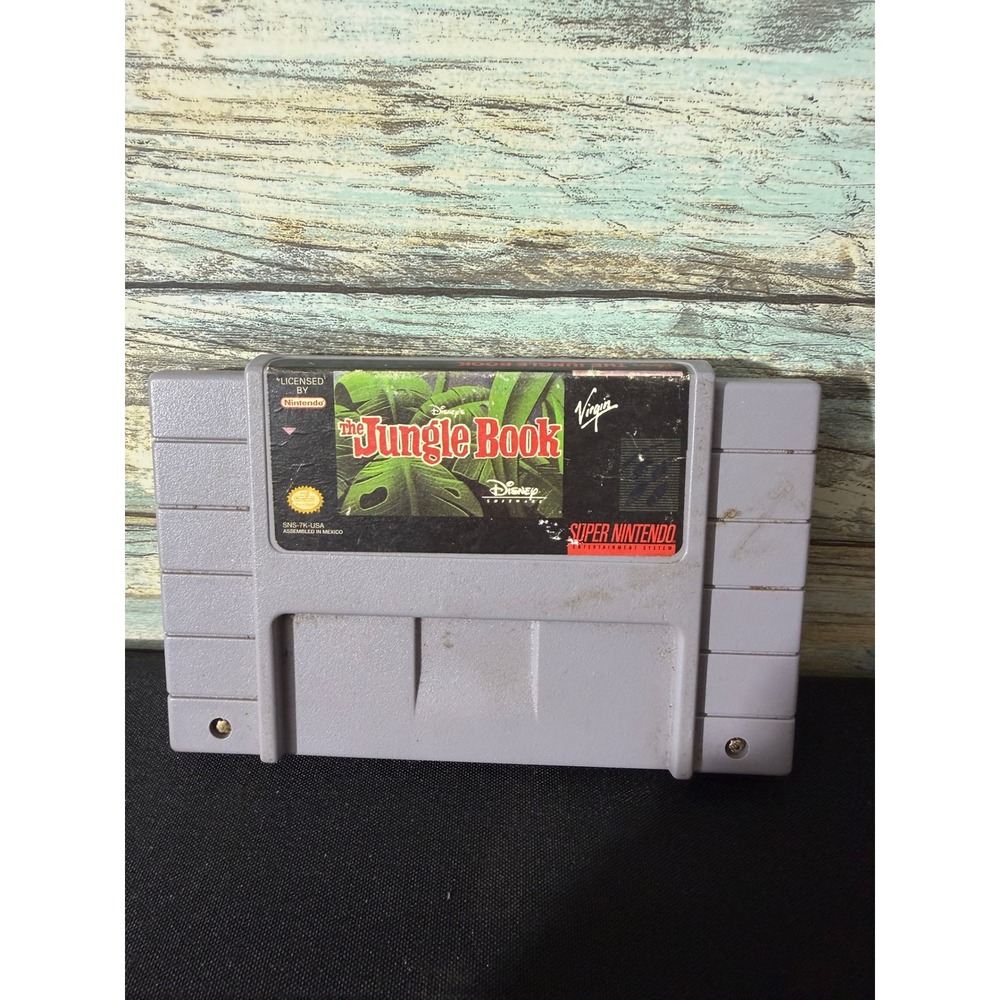 Nintendo The Jungle Book SNES Gray Good Authentic Disney Cartridge SNS-7K-USA
